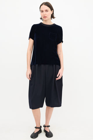 Sacai Velvet Short Sleeve Shirt