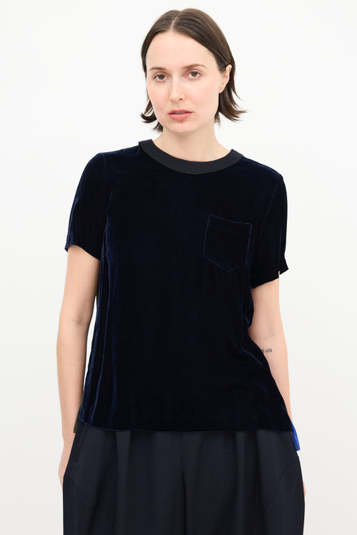 Sacai Velvet Short Sleeve Shirt