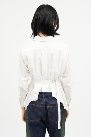 Sacai White Buckle Shirt