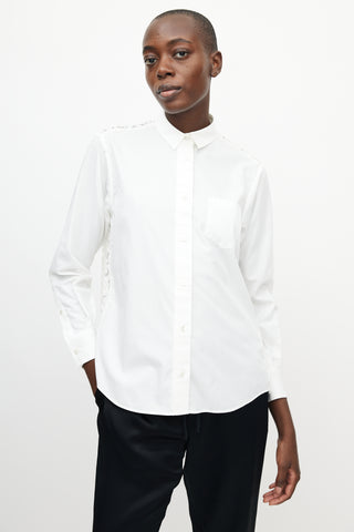 Sacai White Lace Insert Shirt