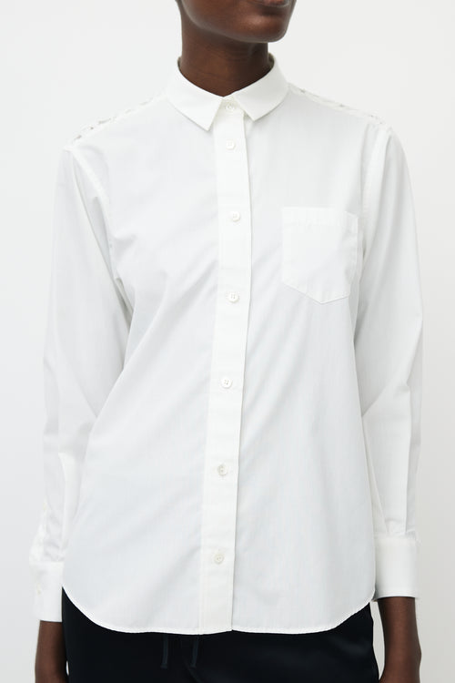 Sacai White Lace Insert Shirt