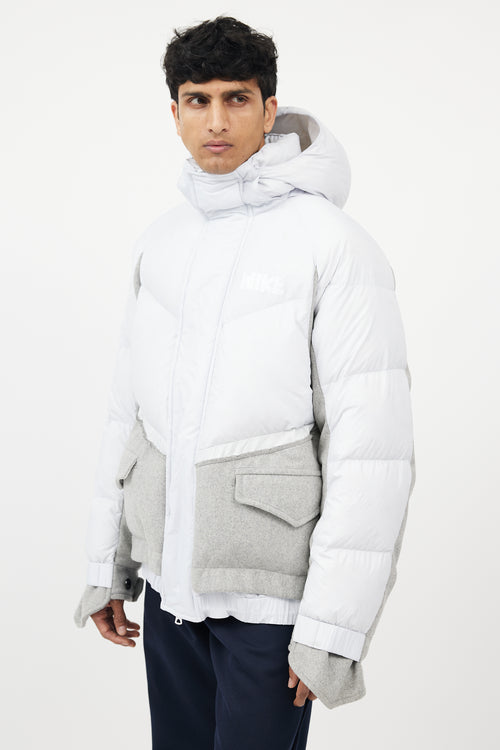 Sacai X Nike Blue 
Grey Down Puffer