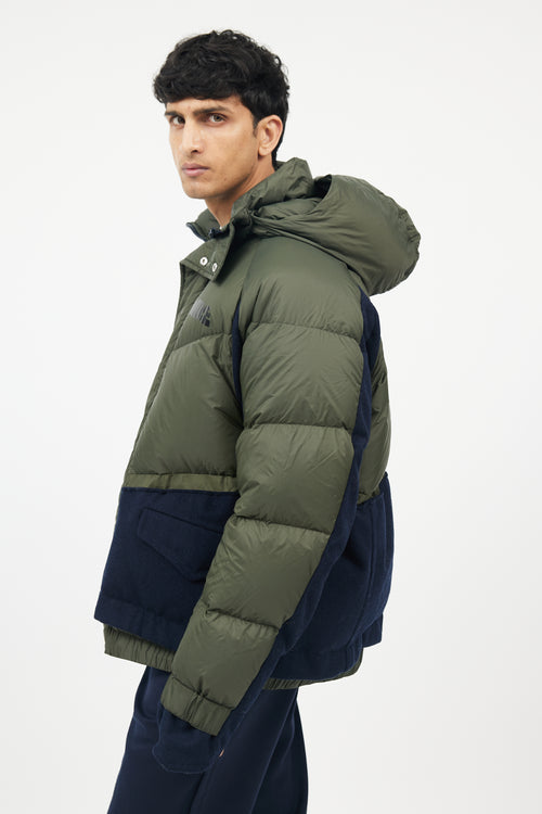 Sacai X Nike Green 
Navy Down Puffer