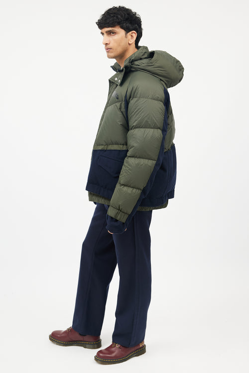 Sacai X Nike Green 
Navy Down Puffer