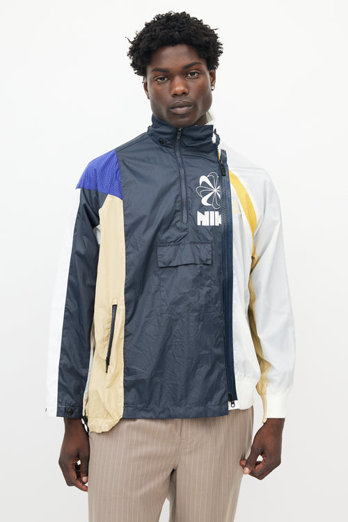 Sacai X Nike Blue 
Multicolour Deconstructed Jacket