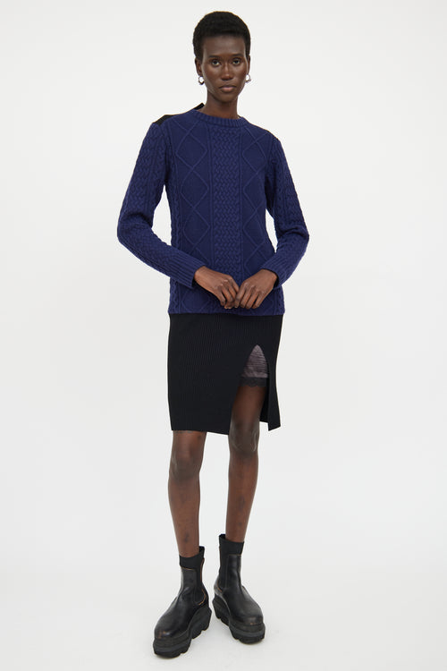 Sacai Luck Blue 
Black Knit Panel Dress