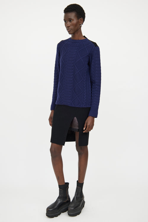 Sacai Luck Blue 
Black Knit Panel Dress