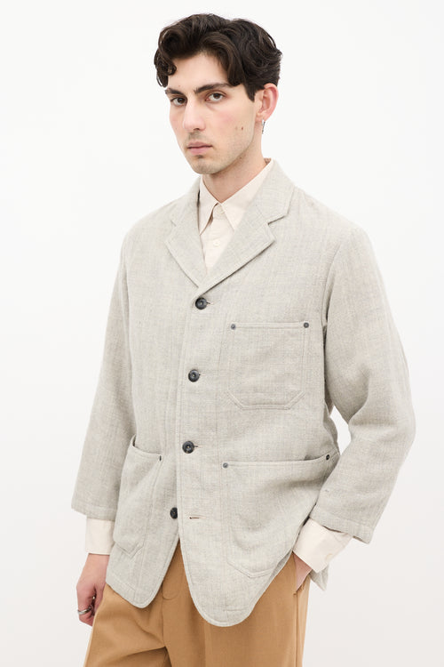 Sage De Cret Beige Wool Tailored Jacket