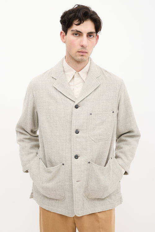 Sage De Cret Beige Wool Tailored Jacket