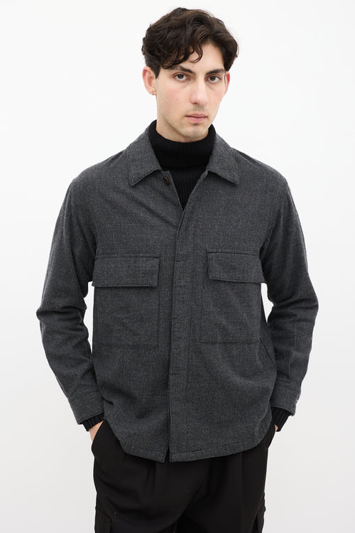 Sage De Cret Grey 
Black Houndstooth Shirt