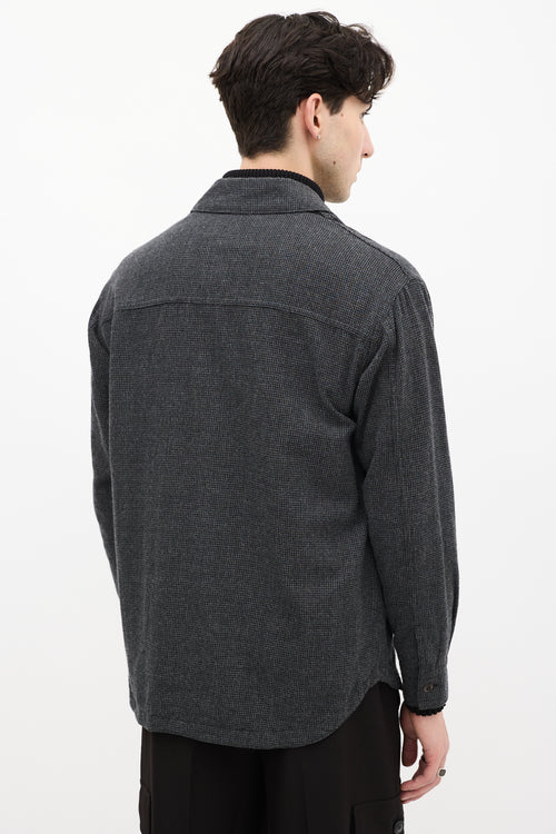 Sage De Cret Grey 
Black Houndstooth Shirt