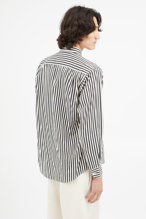 Saint Laurent 1980s Black 
White Stripe Shirt