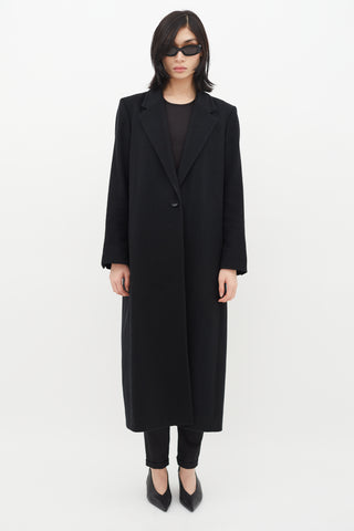 Saint Laurent 1990s Black Wool Long Coat