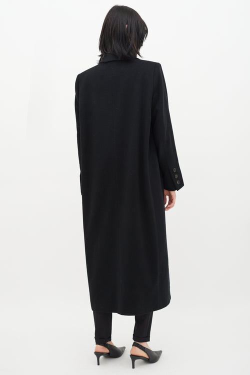 Saint Laurent 1990s Black Wool Long Coat