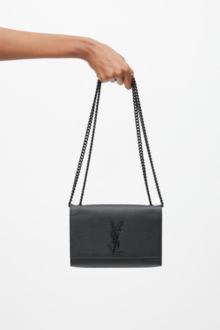 Saint Laurent 2018 Black Embossed Leather Small Kate Bag