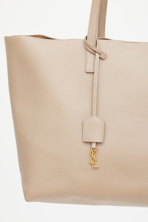 Saint Laurent 2019 Beige Leather Shopping Tote Bag