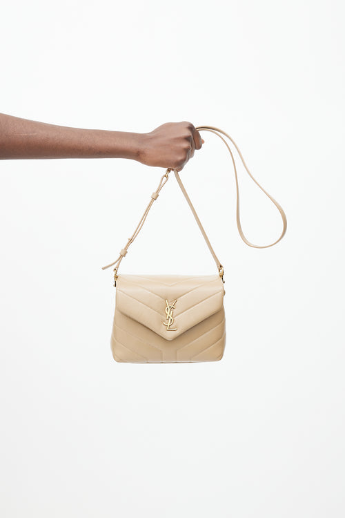 Saint Laurent 2019 Beige Quilted Loulou Toy Shoulder Bag