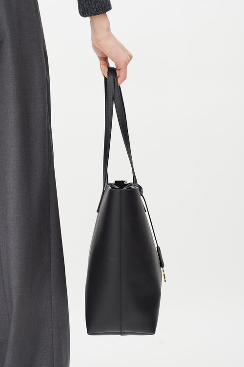 Saint Laurent 2025 Black Leather East West Tote Bag