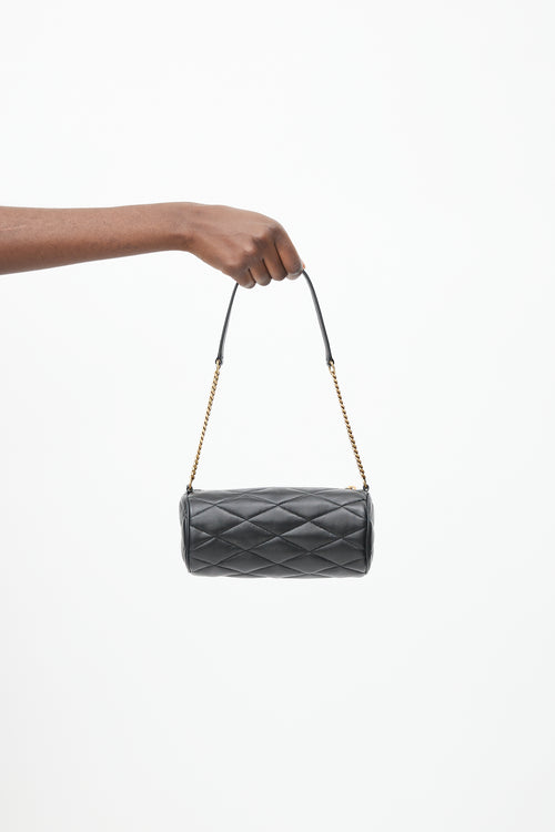 Saint Laurent 2022 Black Quilted Sade Mini Tube Bag