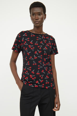 Saint Laurent Black 
Red Cherry T-shirt