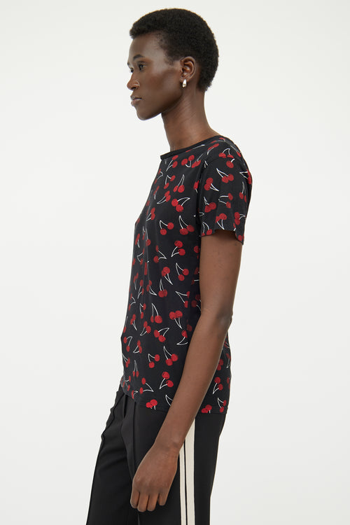 Saint Laurent Black 
Red Cherry T-shirt