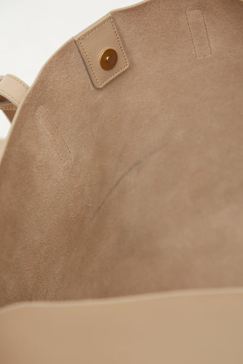 Saint Laurent Beige Leather Shopping Tote