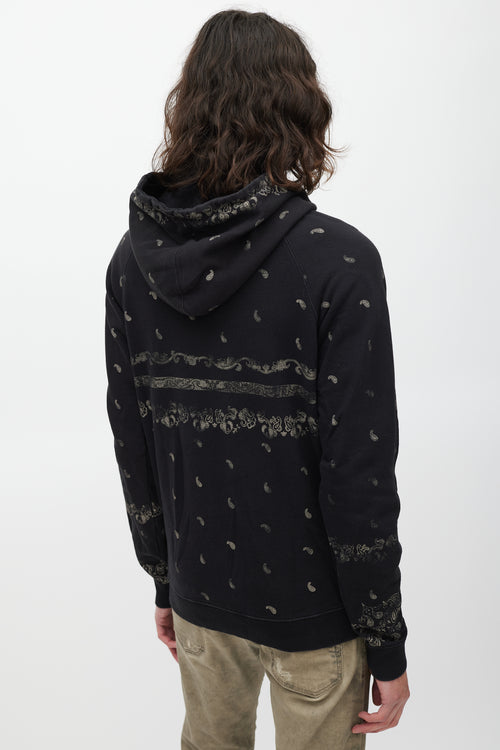 Saint Laurent Black 
Beige Paisley Hoodie