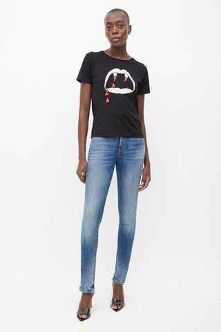 Saint Laurent Black Blood Luster Fang T-Shirt