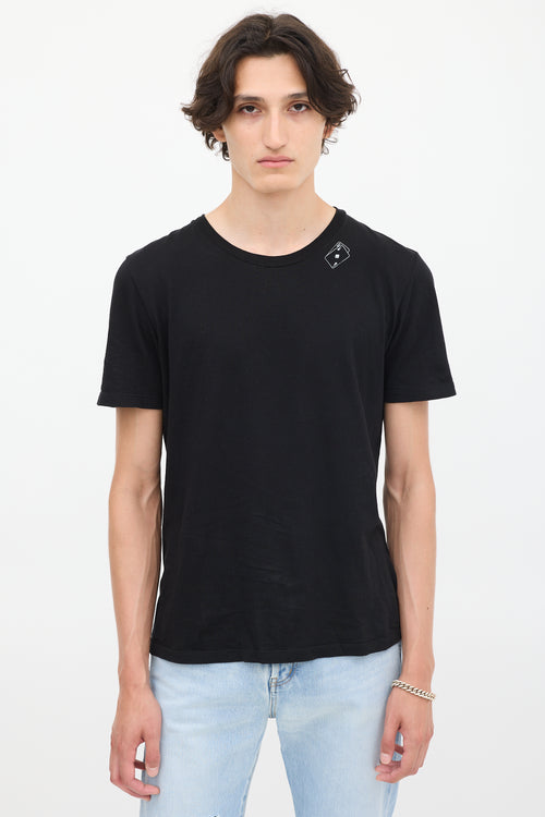 Saint Laurent Black Cotton Playing Card T-Shirt