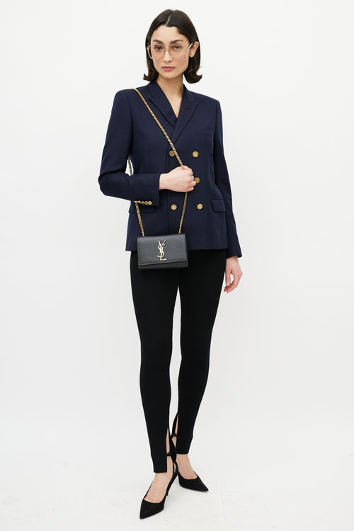 Saint Laurent Black 
Gold Classic Kate Leather Bag