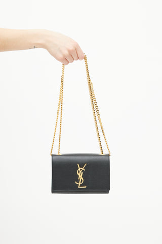 Saint Laurent Black 
Gold Classic Kate Leather Bag