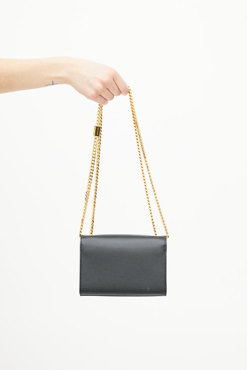 Saint Laurent Black 
Gold Classic Kate Leather Bag