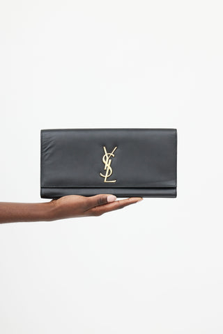 Saint Laurent Black 
Gold Kate Clutch