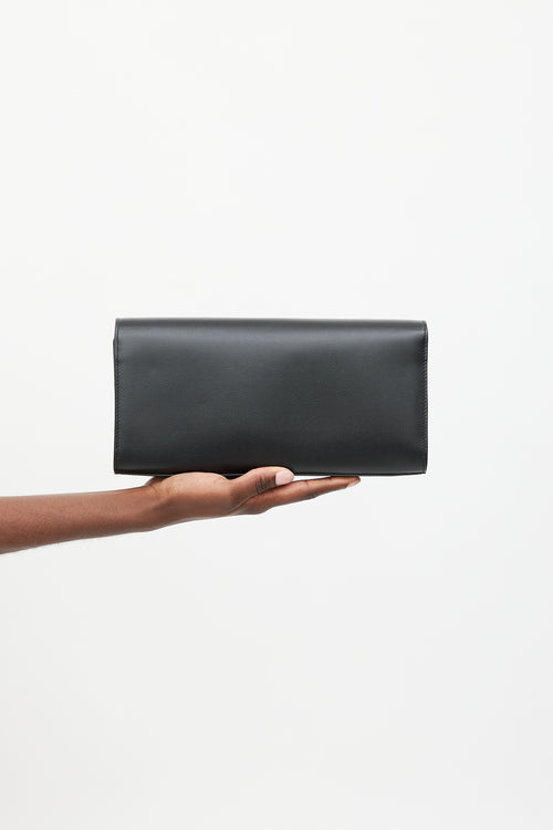 Saint Laurent Black Grained Leather Kate Clutch