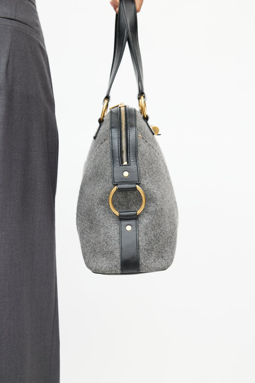 Saint Laurent Black 
Grey Muse Wool Bag