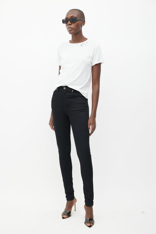 Saint Laurent Black High Rise Slim Jeans