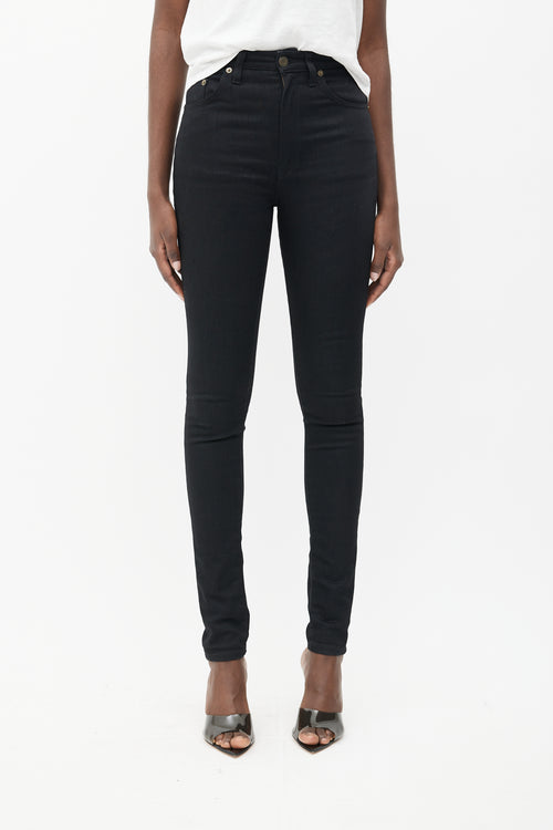 Saint Laurent Black High Rise Slim Jeans