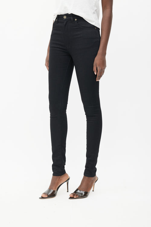 Saint Laurent Black High Rise Slim Jeans