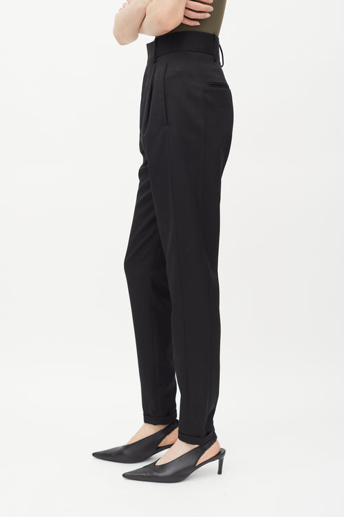 Saint Laurent Black High Rise Tapered Trouser