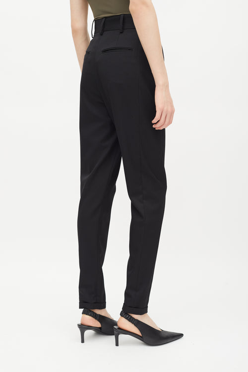 Saint Laurent Black High Rise Tapered Trouser