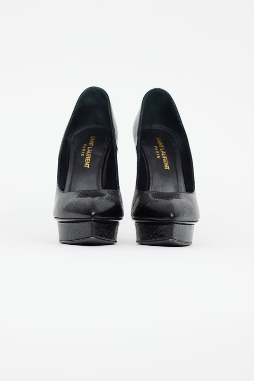 Saint Laurent Black Patent Leather Janis Pump