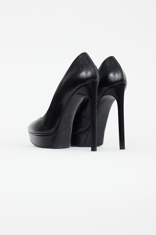 Saint Laurent Black Patent Leather Janis Pump