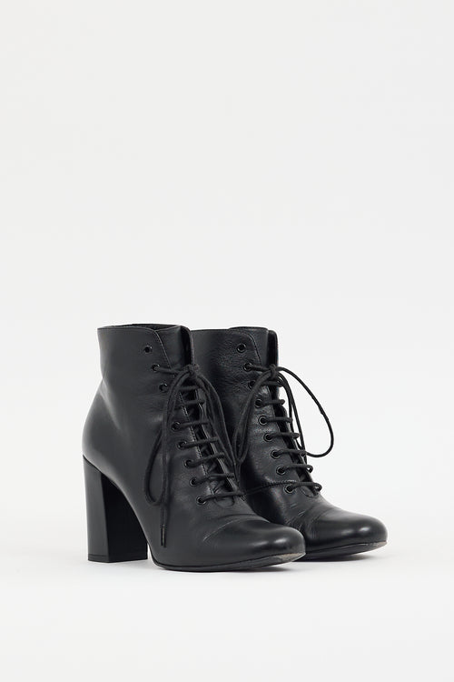 Saint Laurent Black Leather Babies Boot