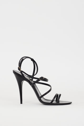 Saint Laurent Black Leather Bellini Strappy Heel