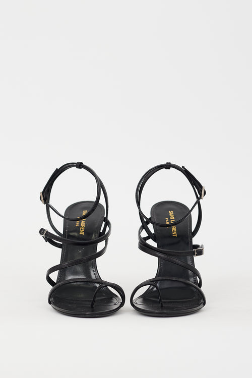 Saint Laurent Black Leather Bellini Strappy Heel