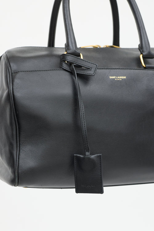 Saint Laurent Black Leather Classic Duffle 6 Bag