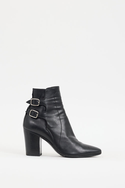 Saint Laurent Black Leather French 85 Boot