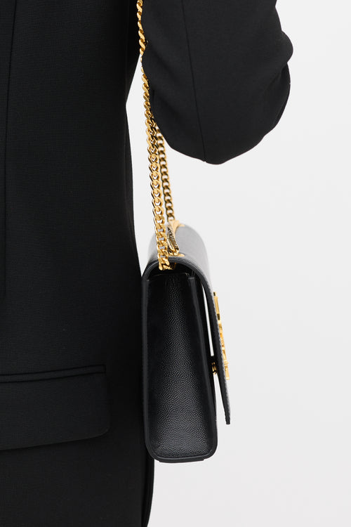 Saint Laurent Black Leather Medium Kate Bag