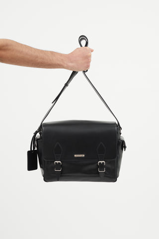 Saint Laurent Black Leather Messenger Bag