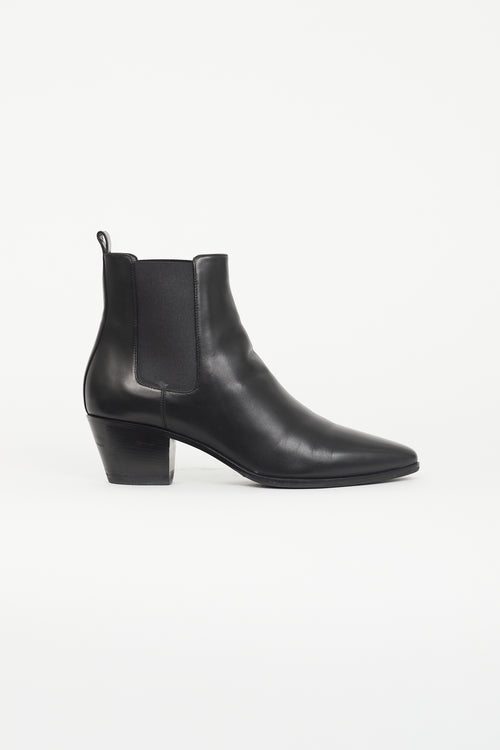 Saint Laurent Black Leather Rock Chelsea Boot